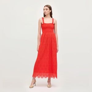 Hill House Scallop Lace Anjuli Nap Dress- Poppy Red Scallop. Size XL NWT